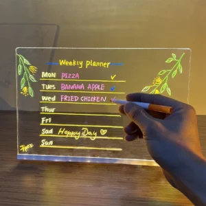LED Light-Up Writing Board Acrylic Message Pad with Stand Colorful
