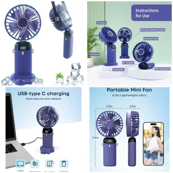 Mini USB Rechargeable Fan Portable Handheld Fan